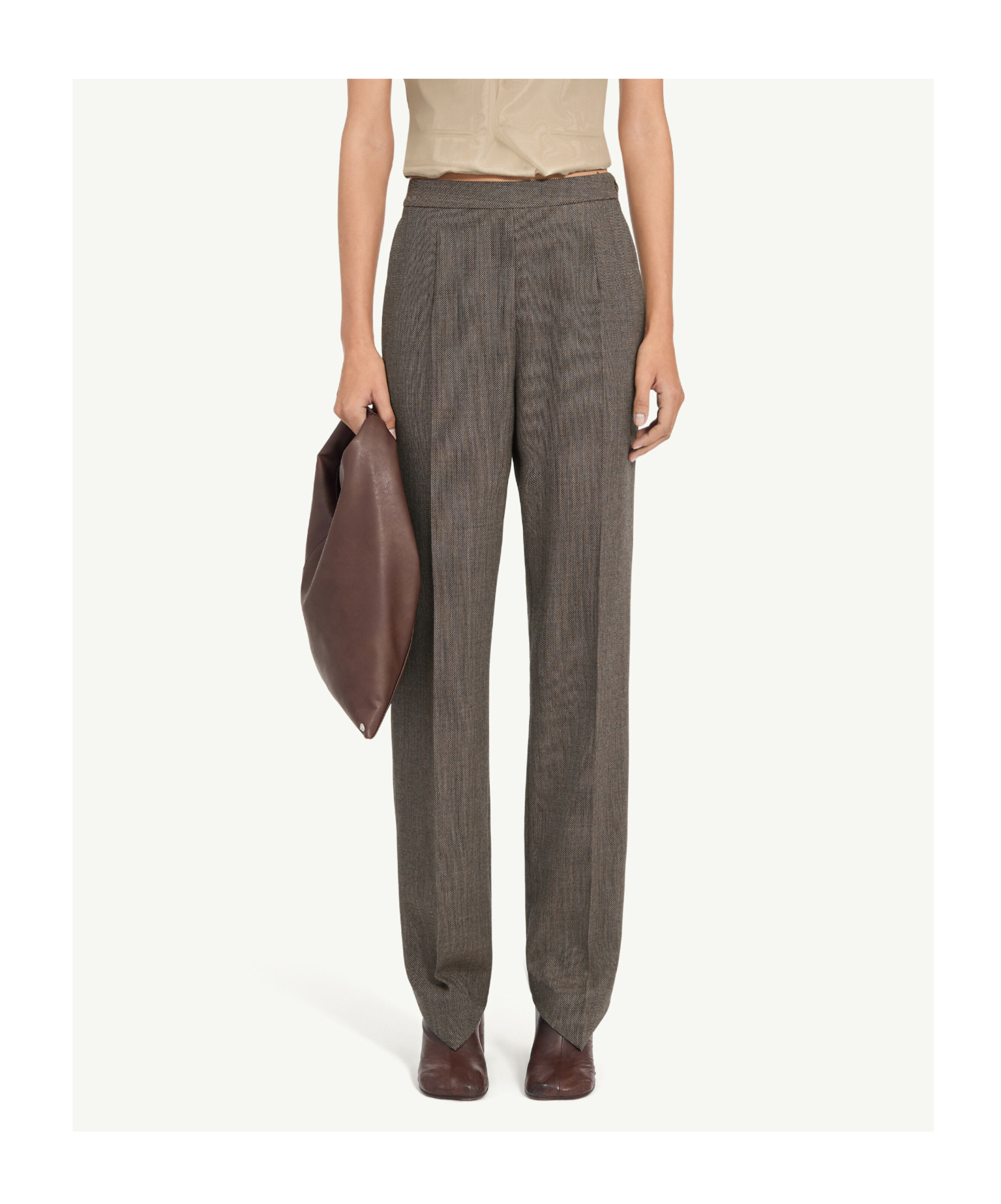 Mm6 Maison Margiela Light Tweed Tailored Trousers In Multi