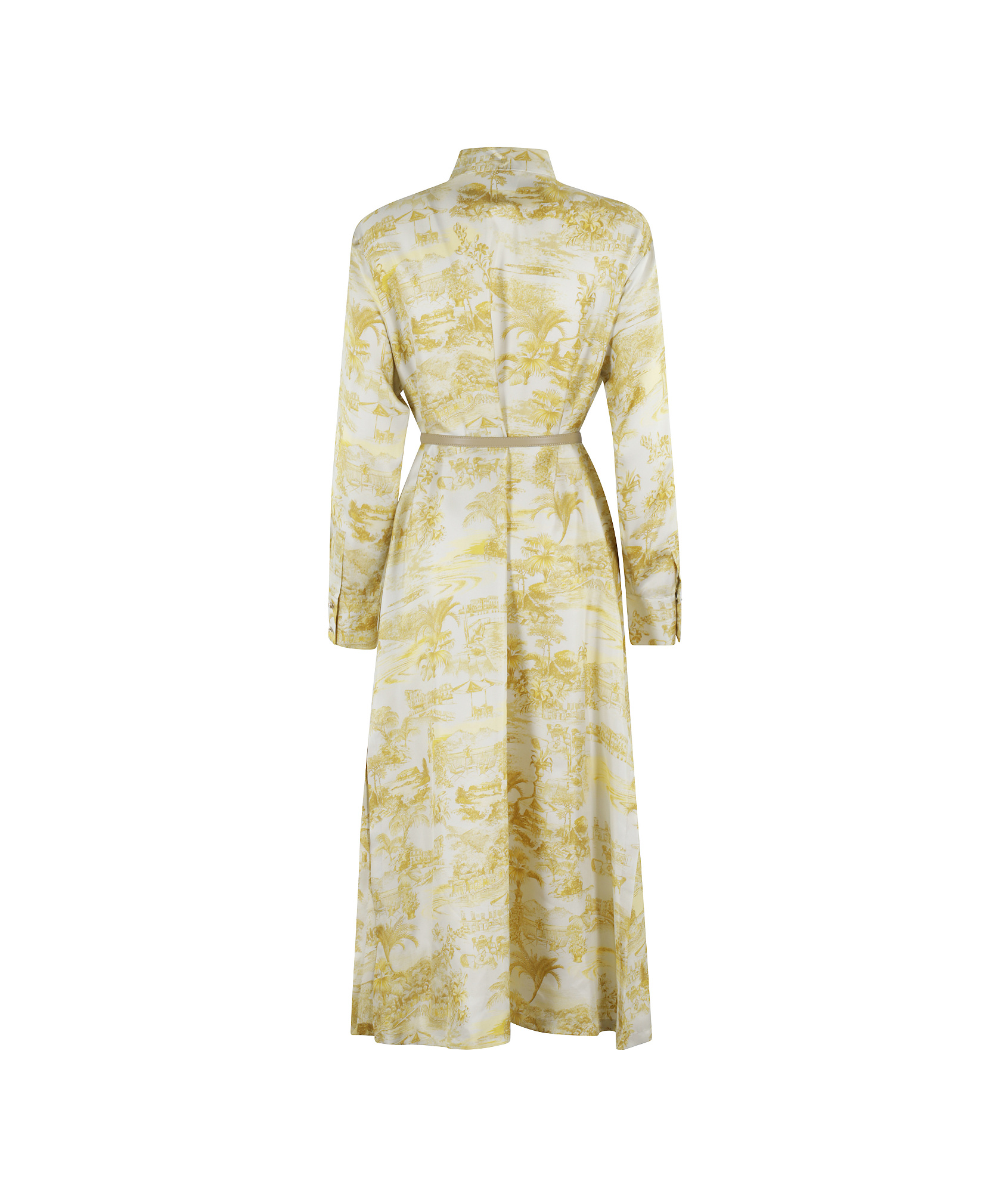 Max Mara Svelto All-over Patterned Belted Dress In Nude