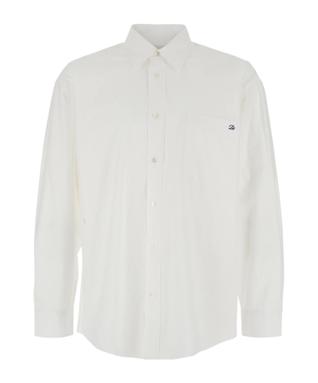 Dunst White Shirt With Patch Pocket On The Front And Embroidered Logo