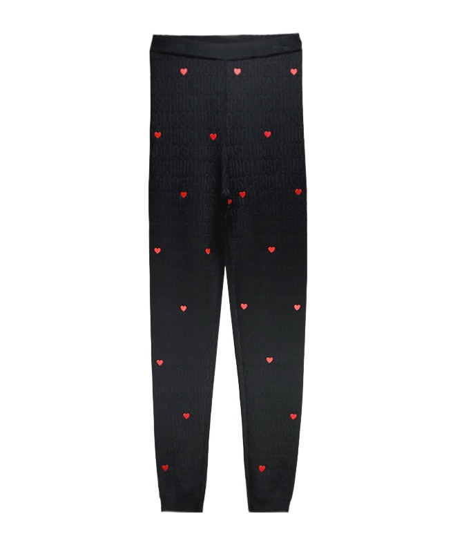 Moschino Stretch Knitted Leggings In Black