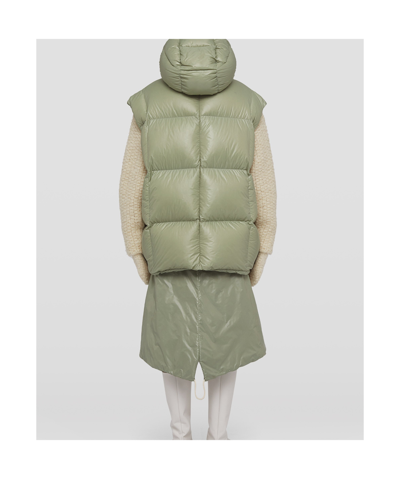 Jil Sander Quilted Down Gilet In Green