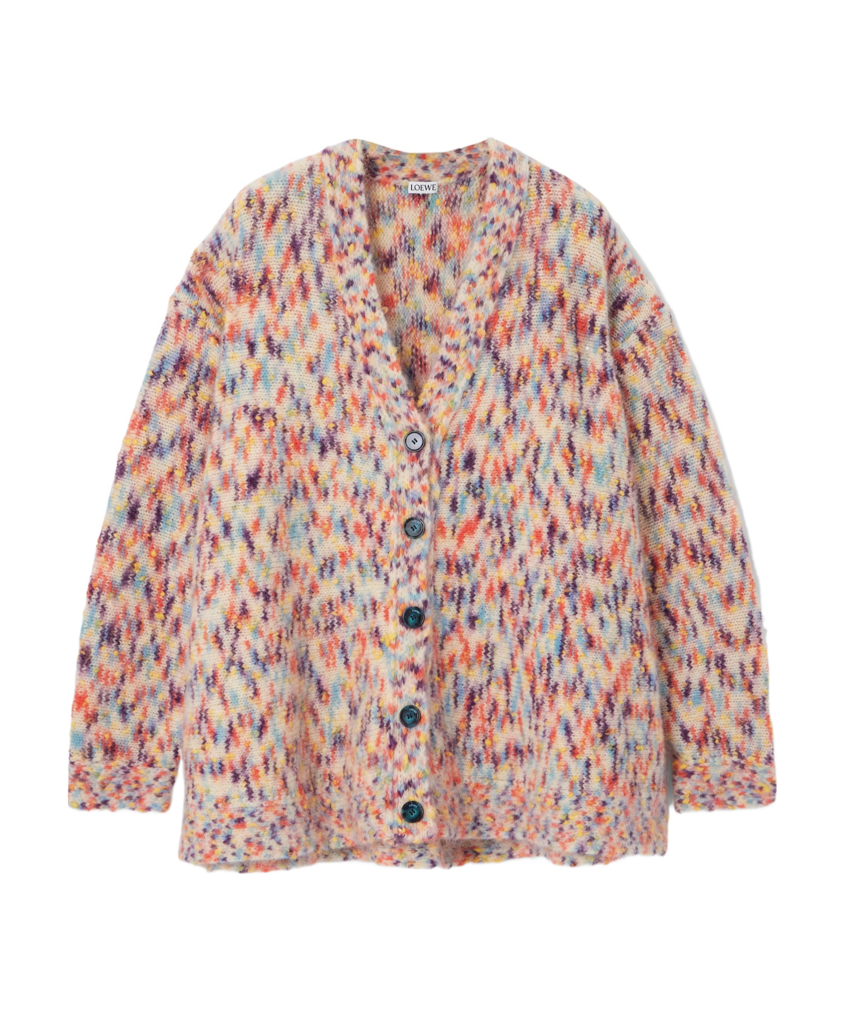 Loewe Multicolor V-neck Cardigan In Nude