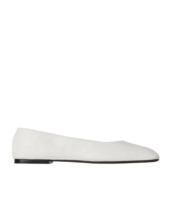 The Row Square Ballet Flat In Leather