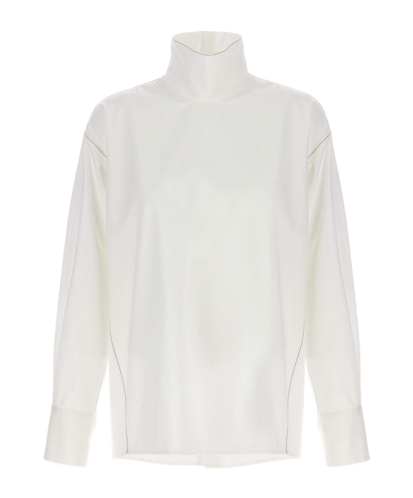 Fabiana Filippi Sequinned-turtleneck Sweater In White