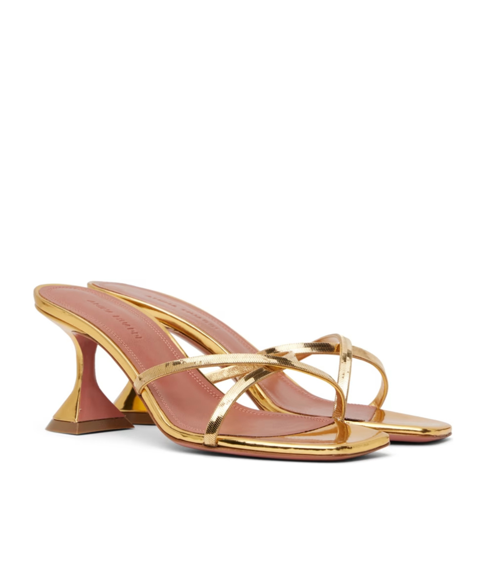 Amina Muaddi Henson Cross-chain High-heeled Sandals In Nude