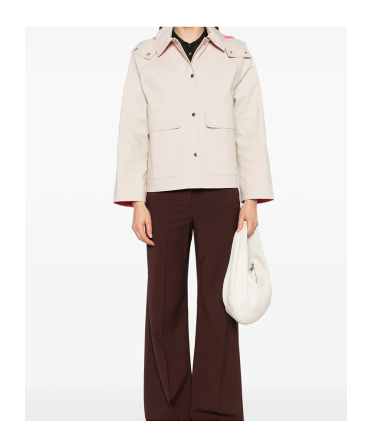 Shop Yves Salomon Detachable-hood Jacket In Nude