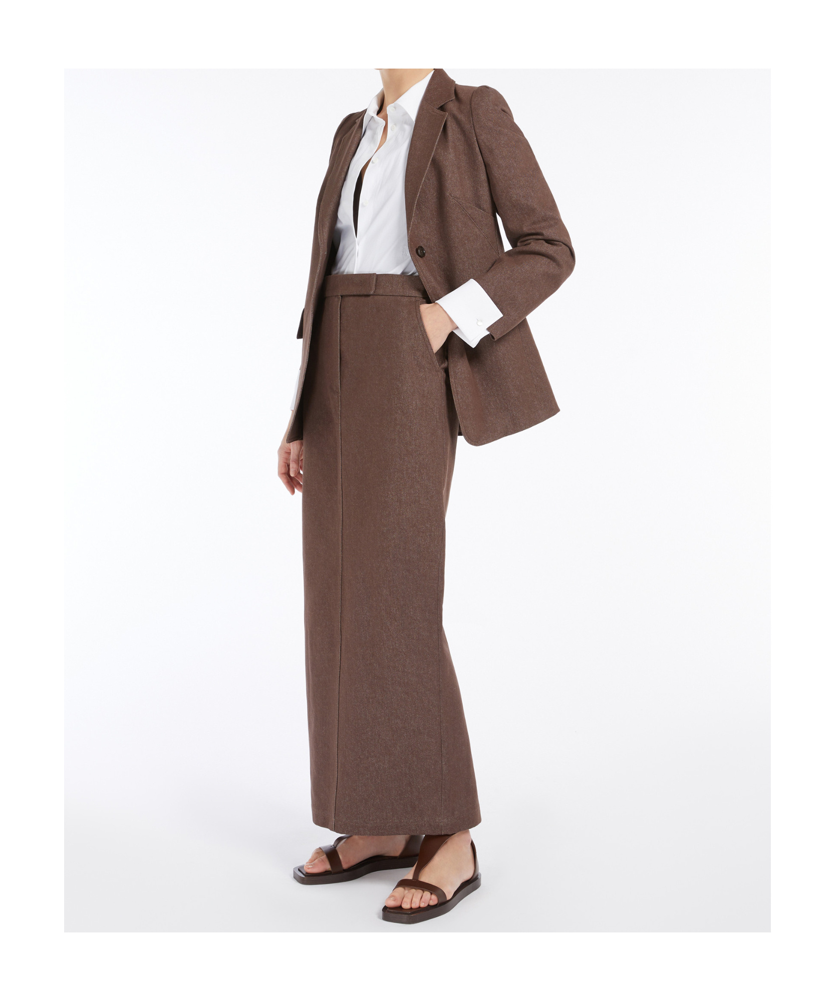 Max Mara Angora1234 Bodysuit Collared Shirt With Long Sleeves In White
