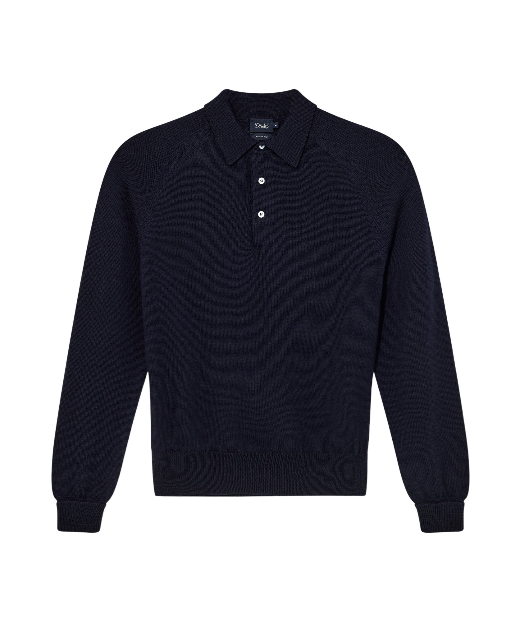 Drake's London Long-sleeved Polo-neck Sweater In Black