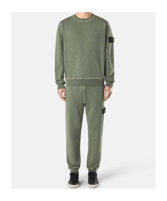 Stone Island Regular Fit Joggers With Slub Effect And Pocketts In Green