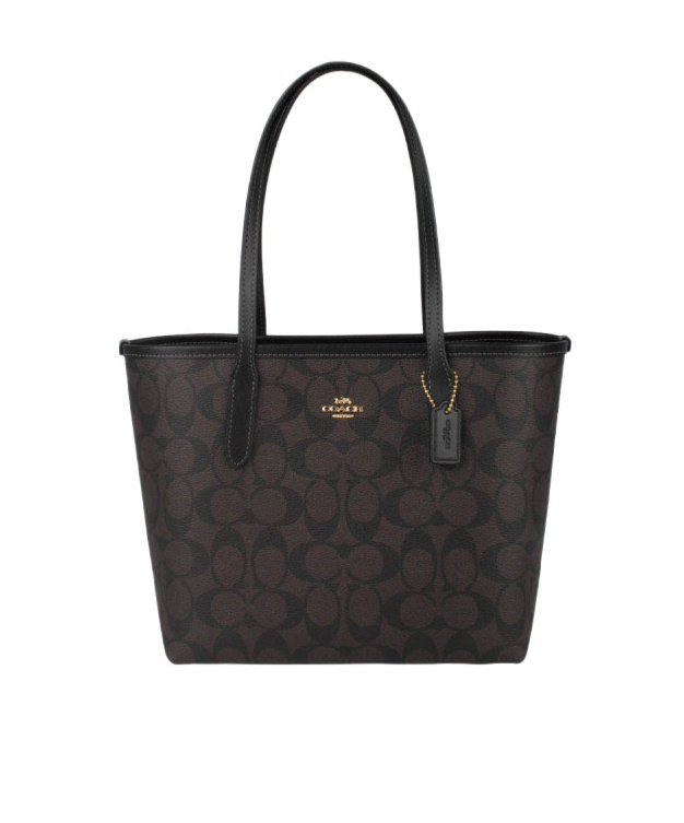 Coach Mini City Logo Handbag In Black
