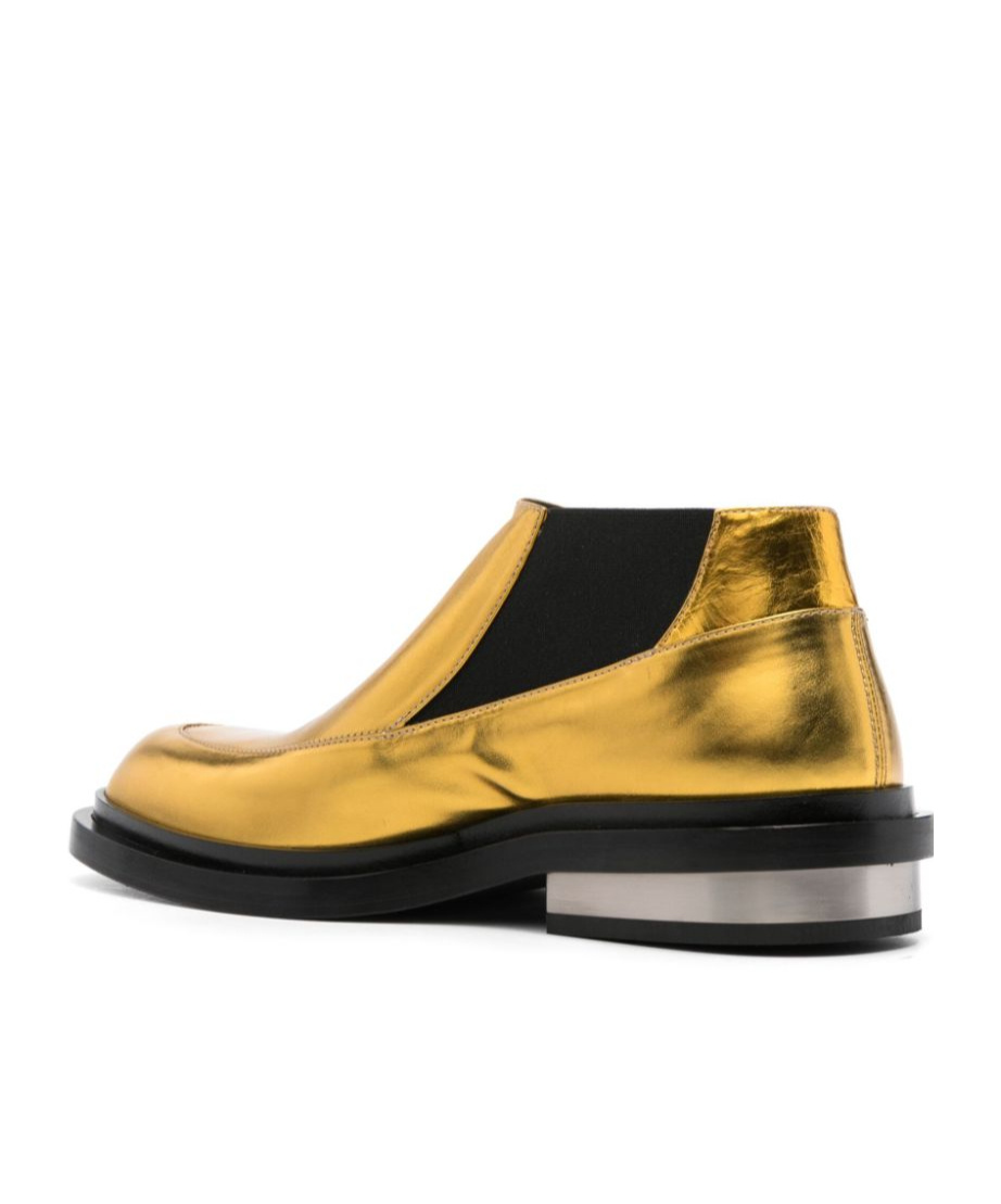 Jil Sander Lamé Ankle Boots In Black