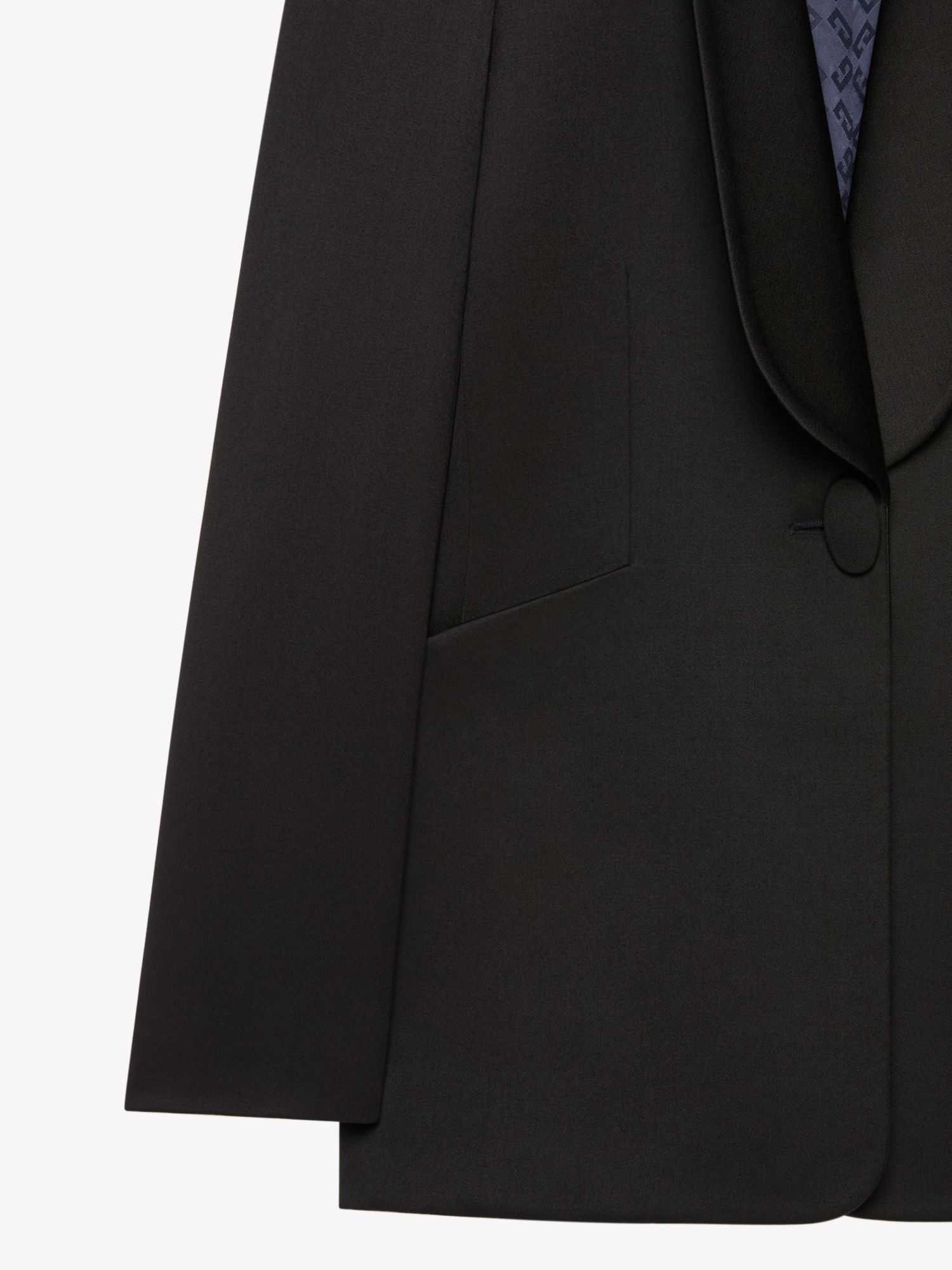 Givenchy Long-sleeved Wool Suit Coat In Black