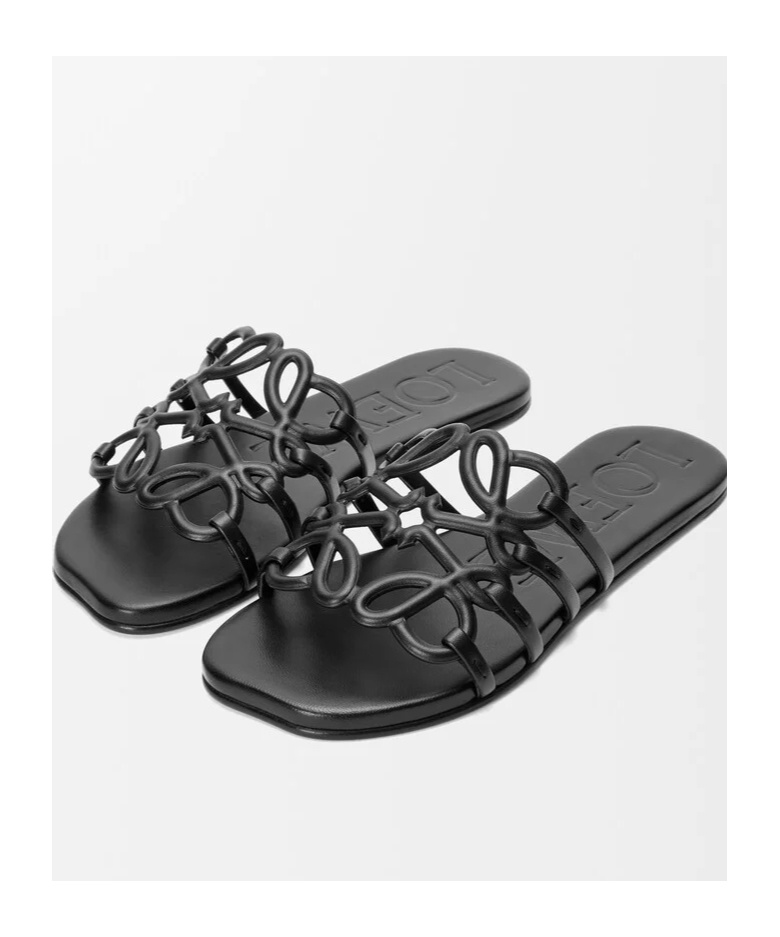 Loewe Flat Slippers In Black