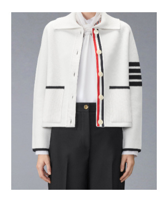 Thom Browne 4-bar-stripe Jacket In White