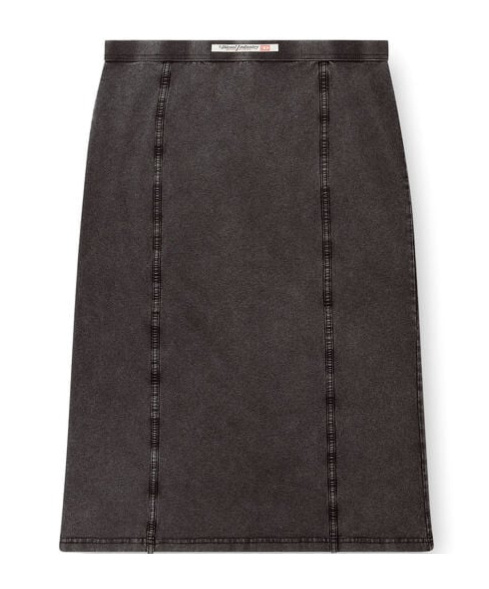 Diesel High Waist Midi Skirt With Contrast Stitching