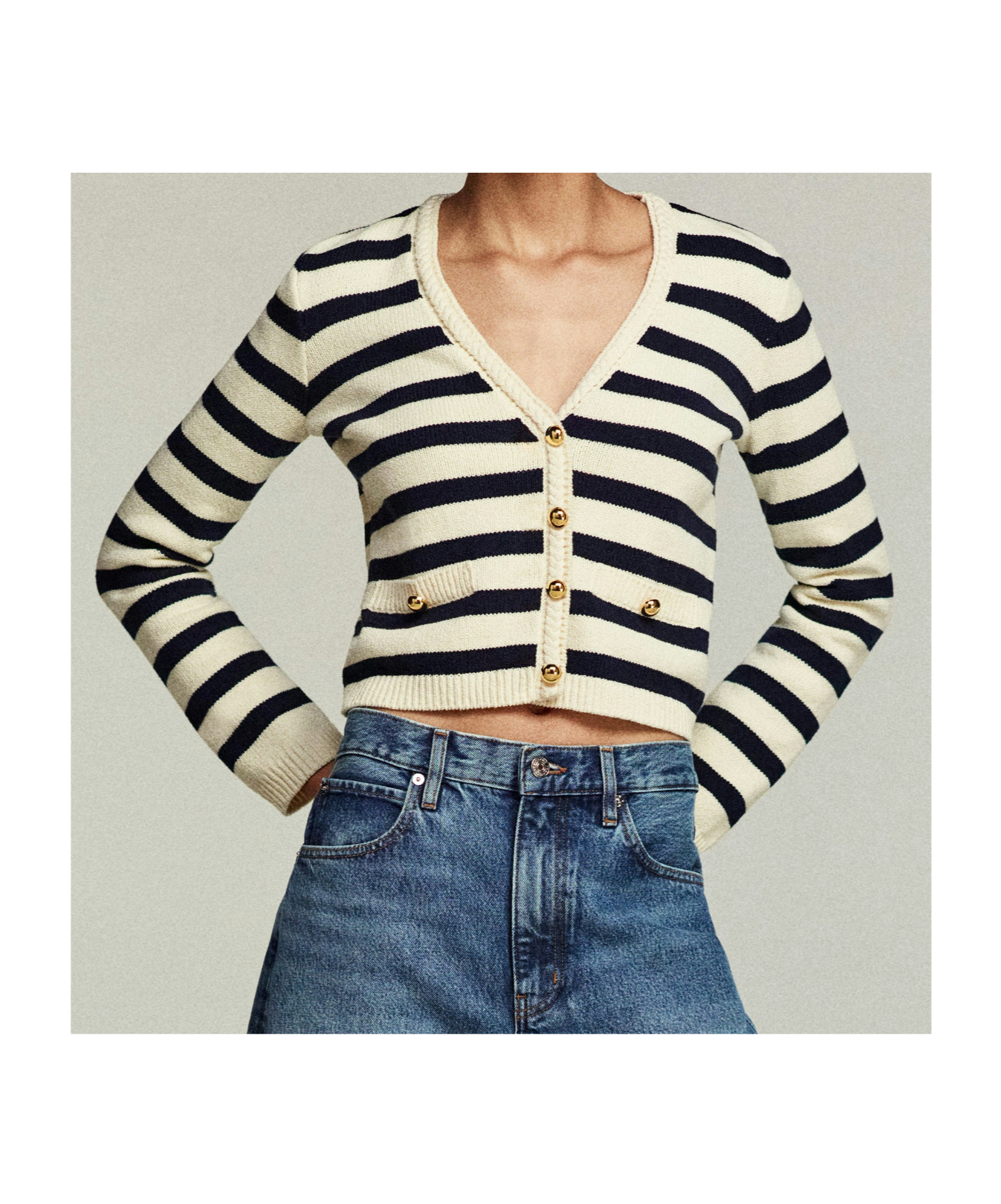 Frame Long Sleeve Cardigan