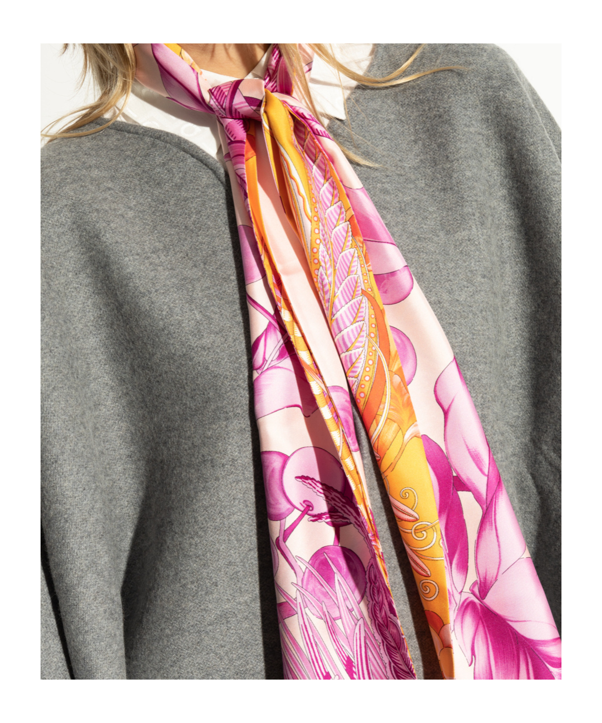 Ferragamo Printed Silk Scarf In Multicolor