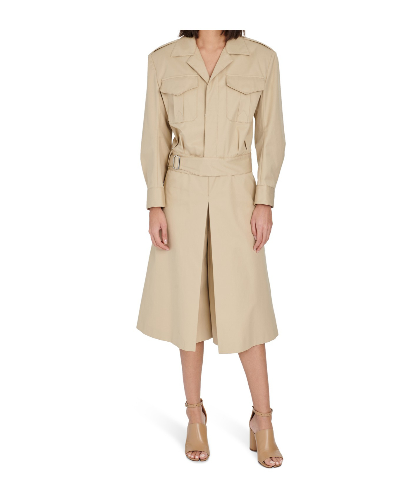 Maison Margiela Cropped Trench Jumpsuit In Nude