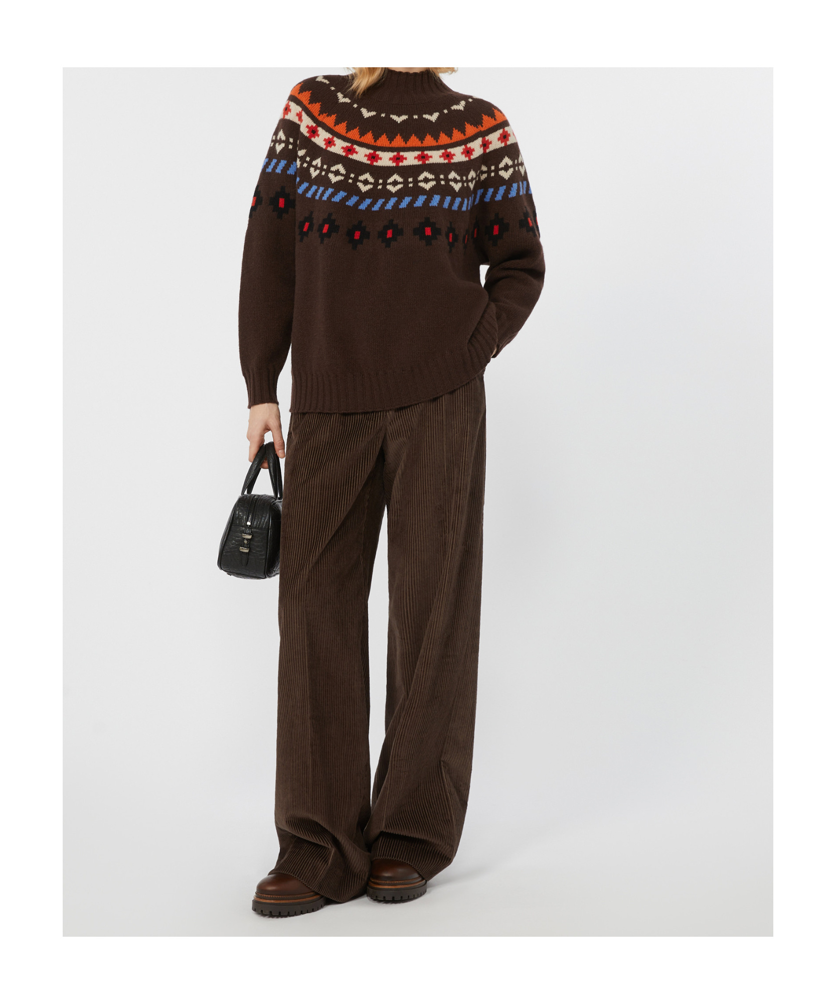 Weekend Max Mara Wool Jacquard Jumper In Brown