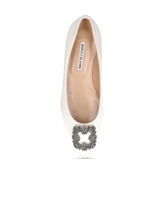 MANOLO BLAHNIK HANGISI FLAT SHOES WITH SHALLOW MOUTH