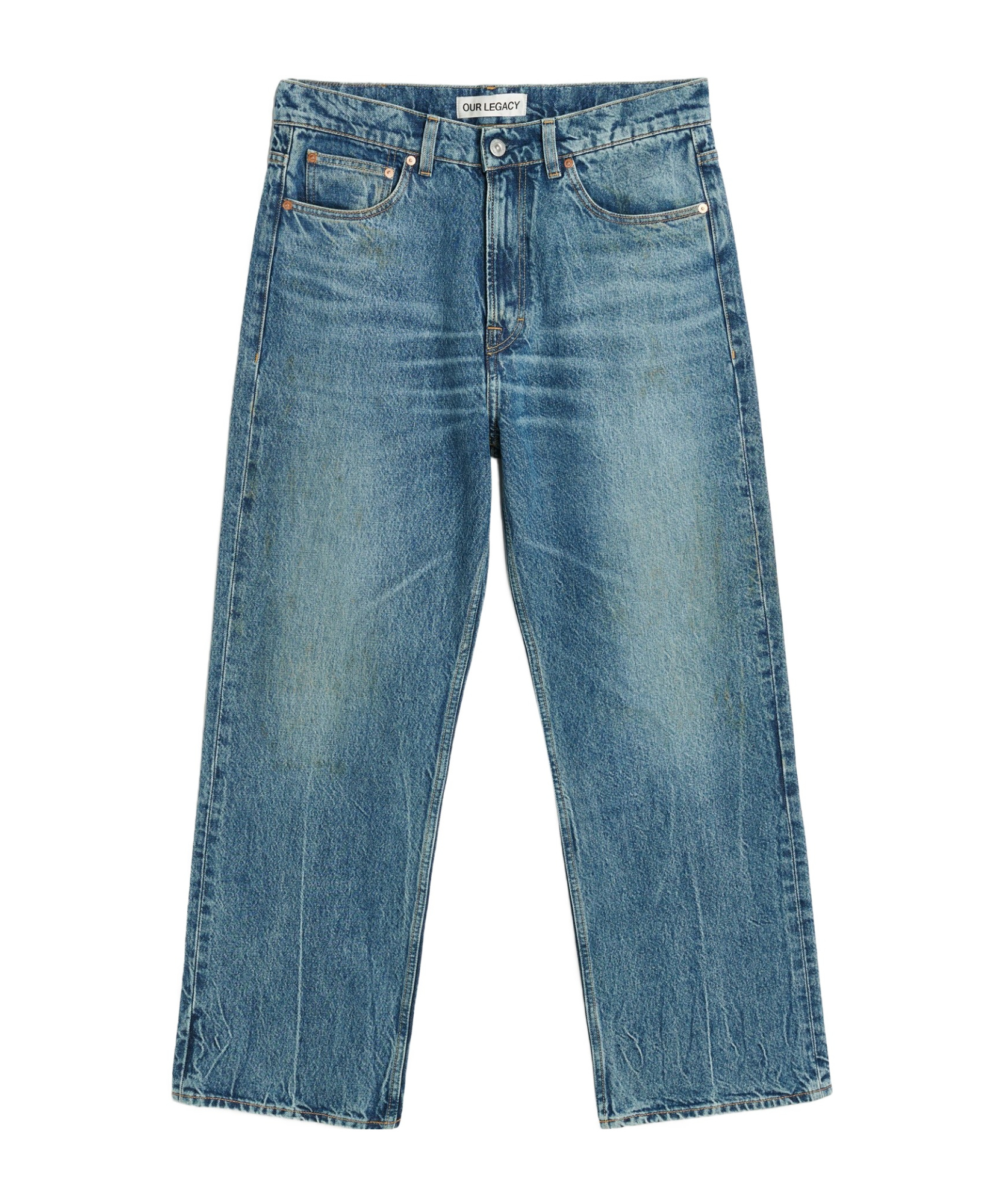 Our Legacy Mens Third Cut Relaxed Wide Leg Jeans In Blue