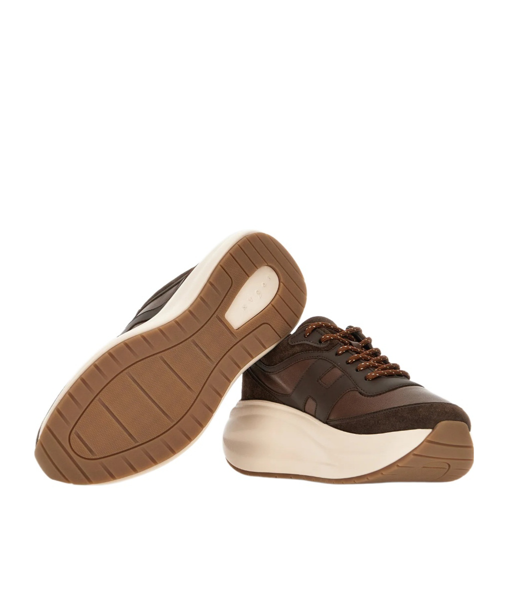 Hogan H696 Suede Sneakers In Brown