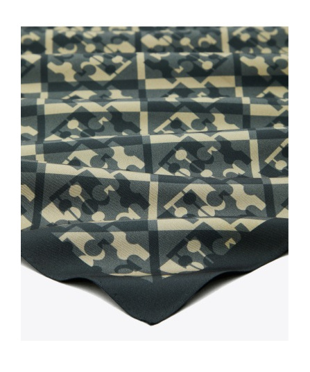 Tory Burch T Monogram Mulberry Silk Square Towel