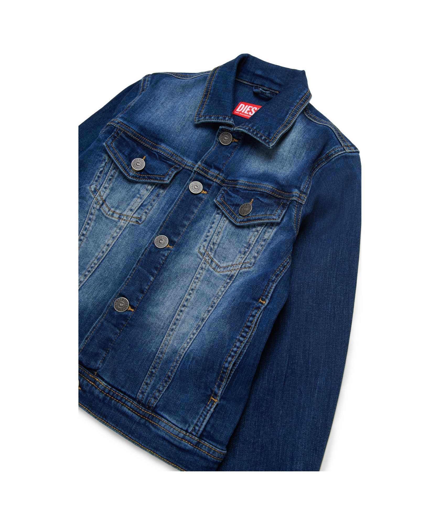 Diesel Kids Long-sleeved Denim Jacket In Blue