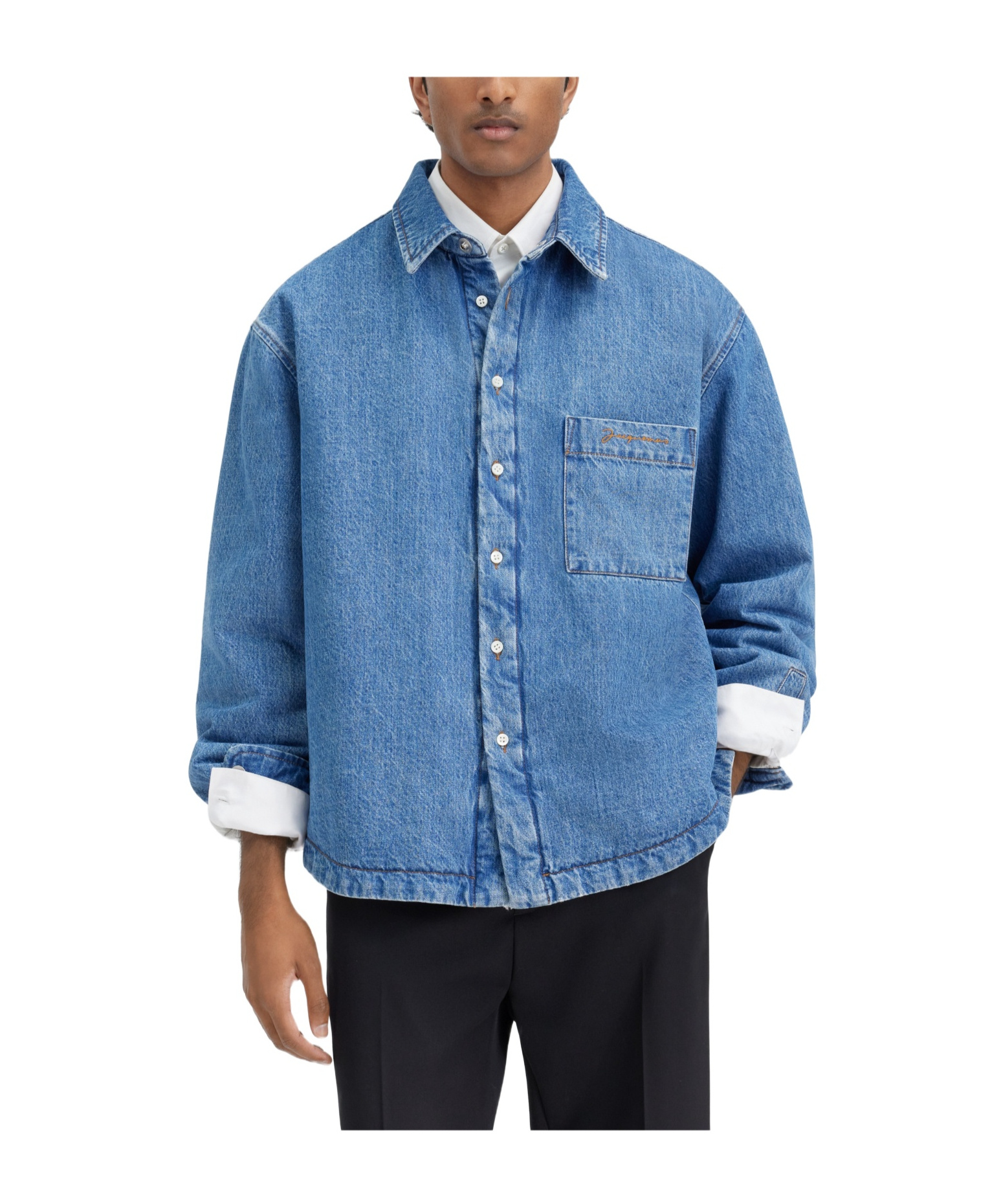 Jacquemus La Chemise Boulanger Shirt Jacket In Blue