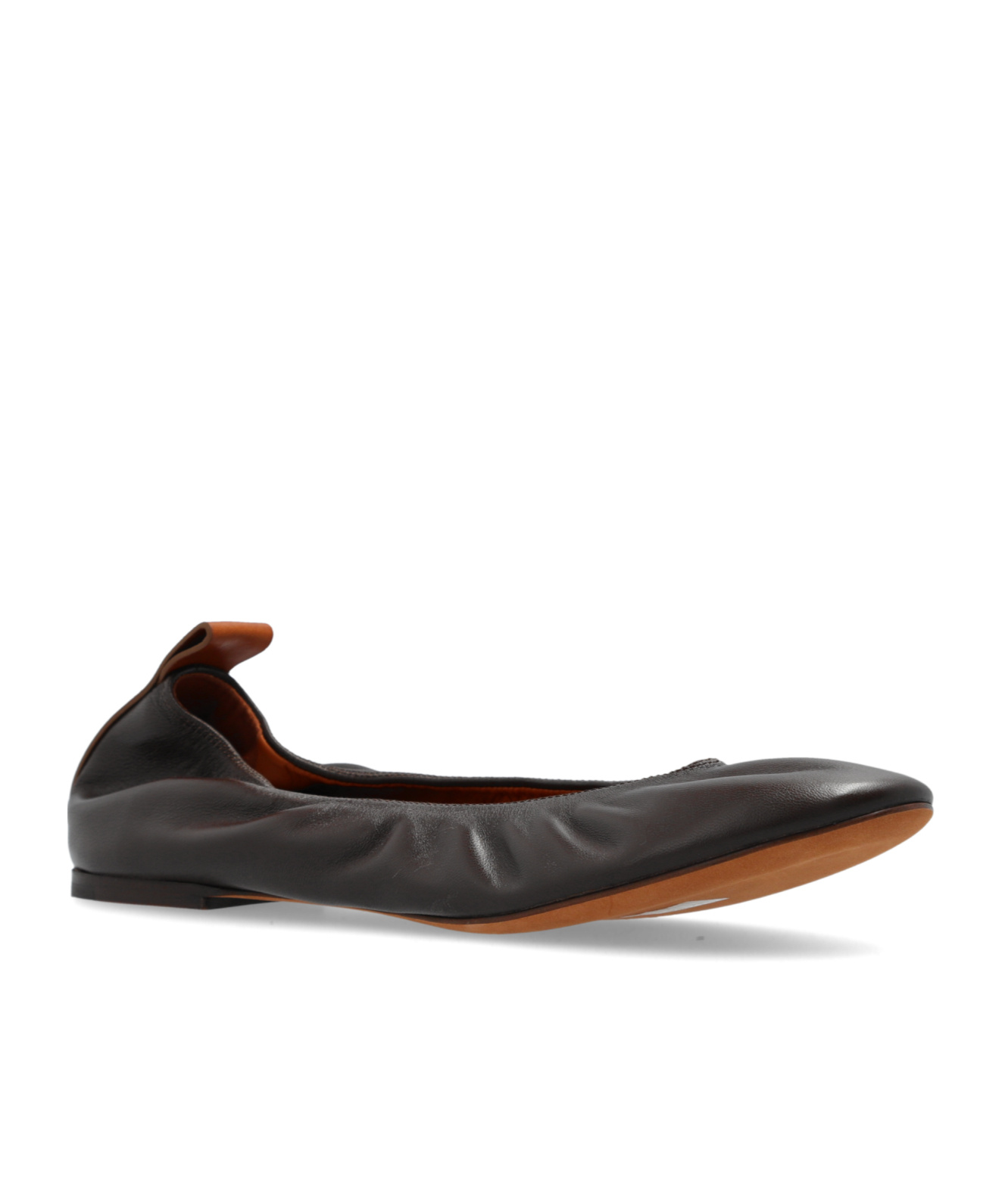 Shop Lanvin Leather Ballerina Shoes In Black