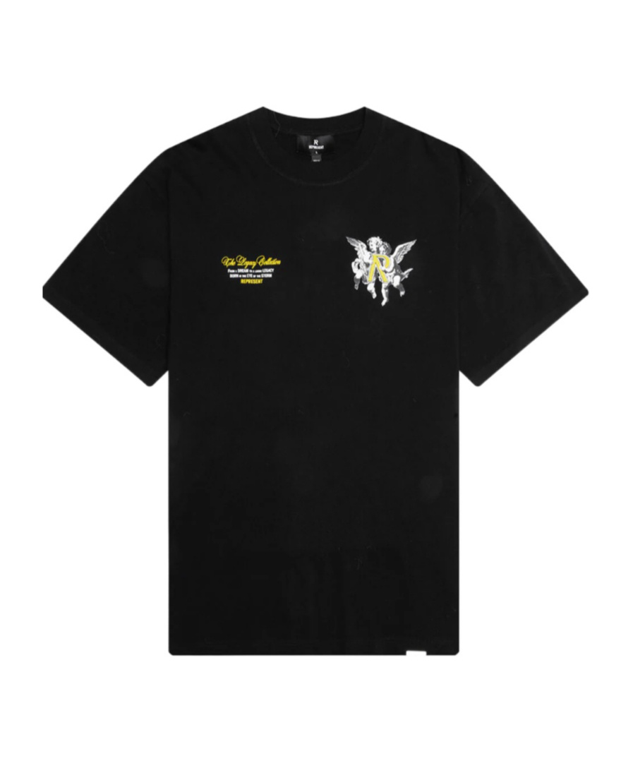 Represent Legacy Cherubs Cotton Graphic T-shirt In Black