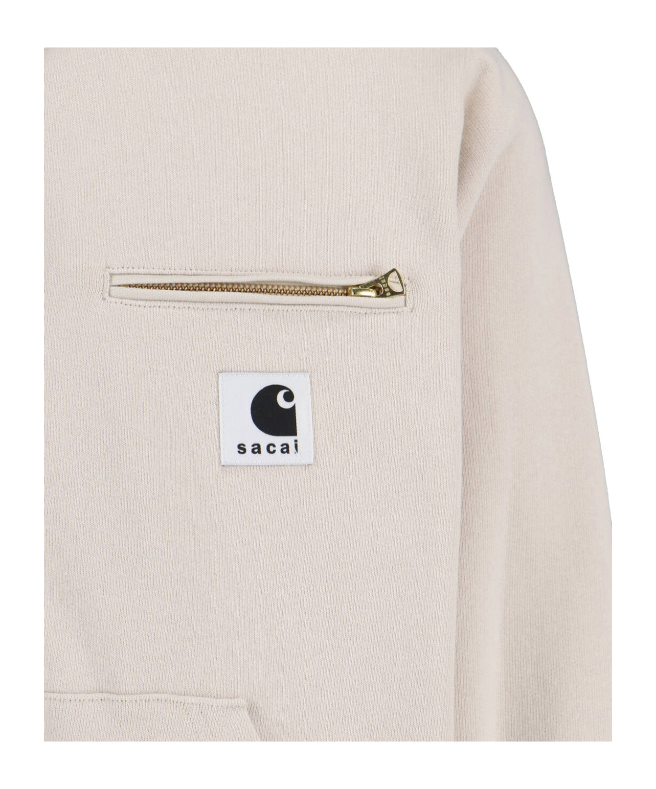 Sacai Off-white Carhartt Wip Edition Cotton Jersey Hoodie In Neutral