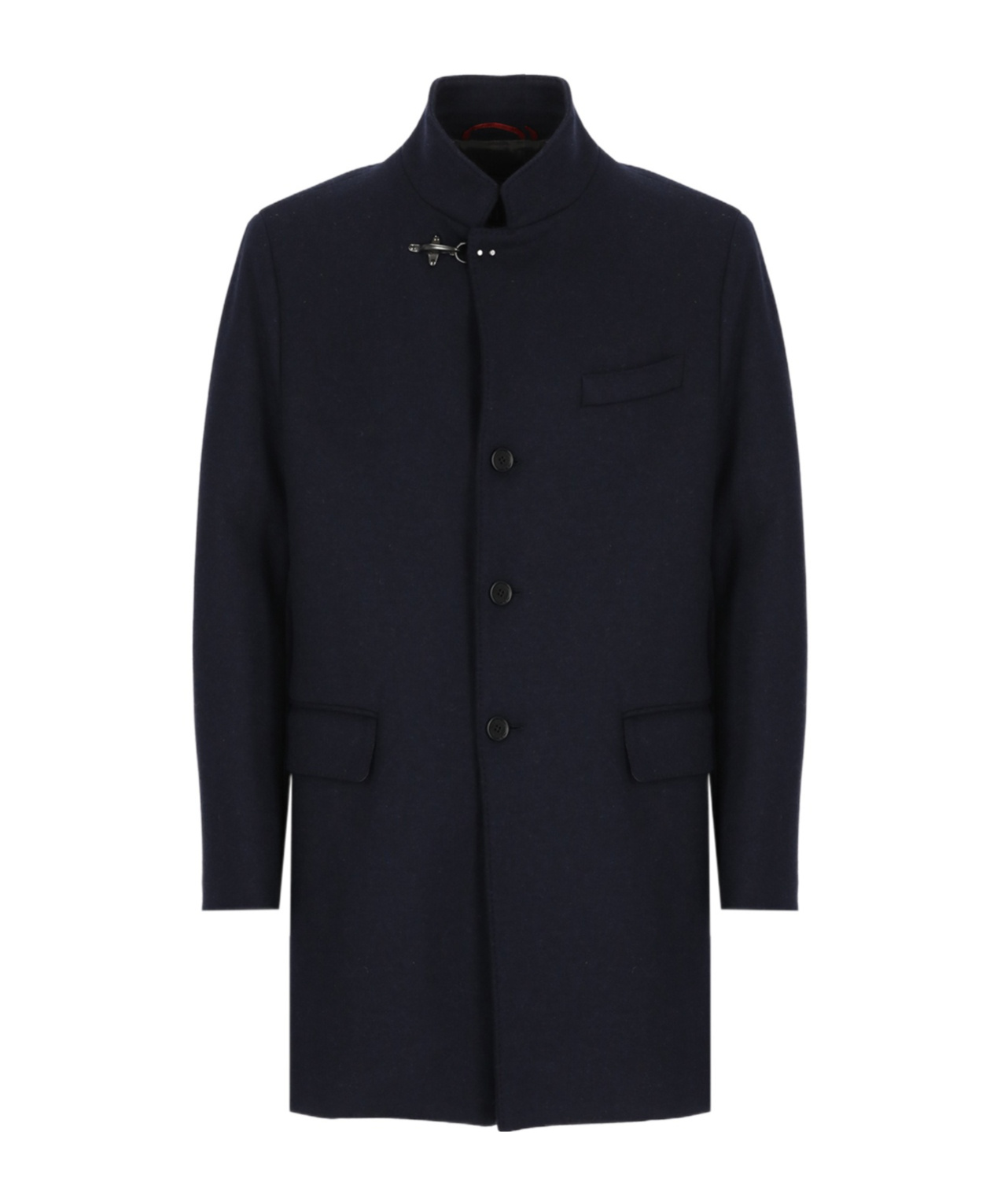 Fay Wool Single-breasted Coat In Black