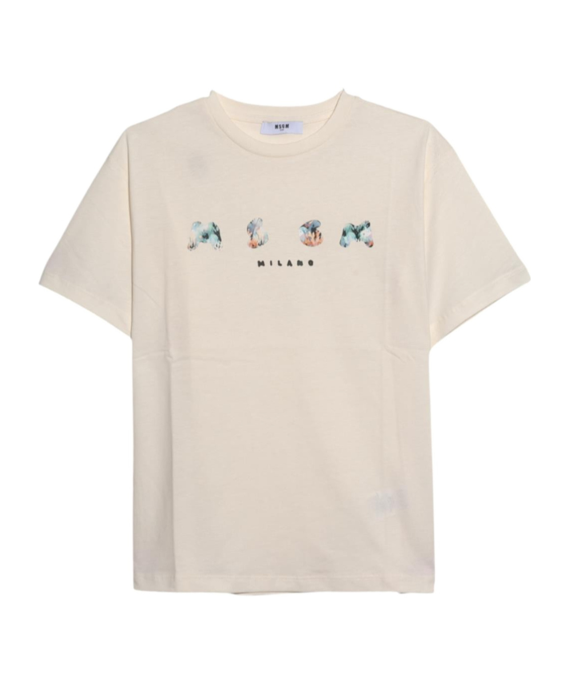 Shop Msgm Logo-print T-shirt In Nude