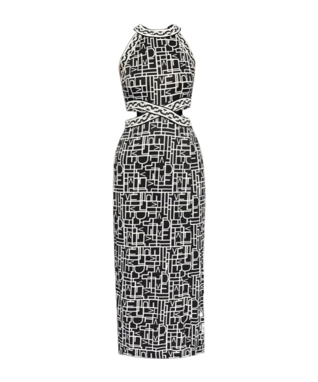 DIANE VON FURSTENBERG ZEUS LOGO LOVE-PRINT DRESS 