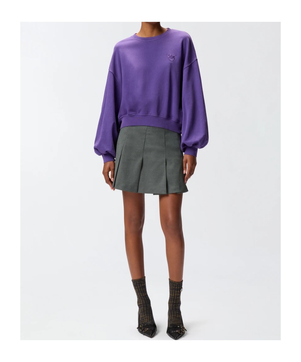 Pinko Pleated Wool-blend Mini Skirt In Gray
