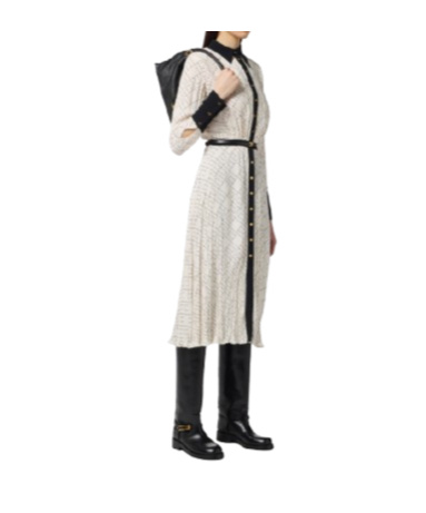 Elisabetta Franchi Geometric-print Button-front Maxi Dress In White