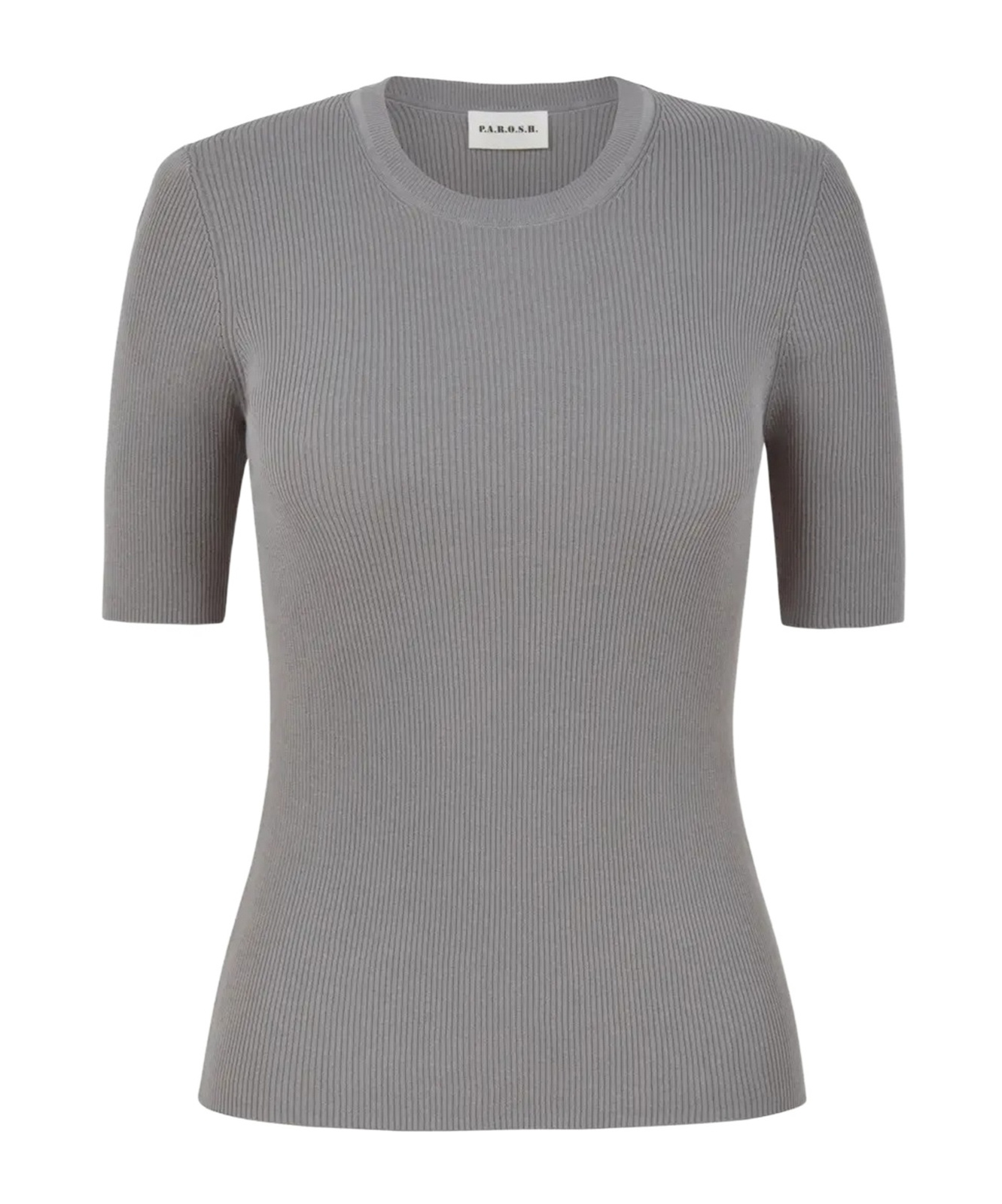 P.a.r.o.s.h Short-sleeved Ribbed Sweater In Gray