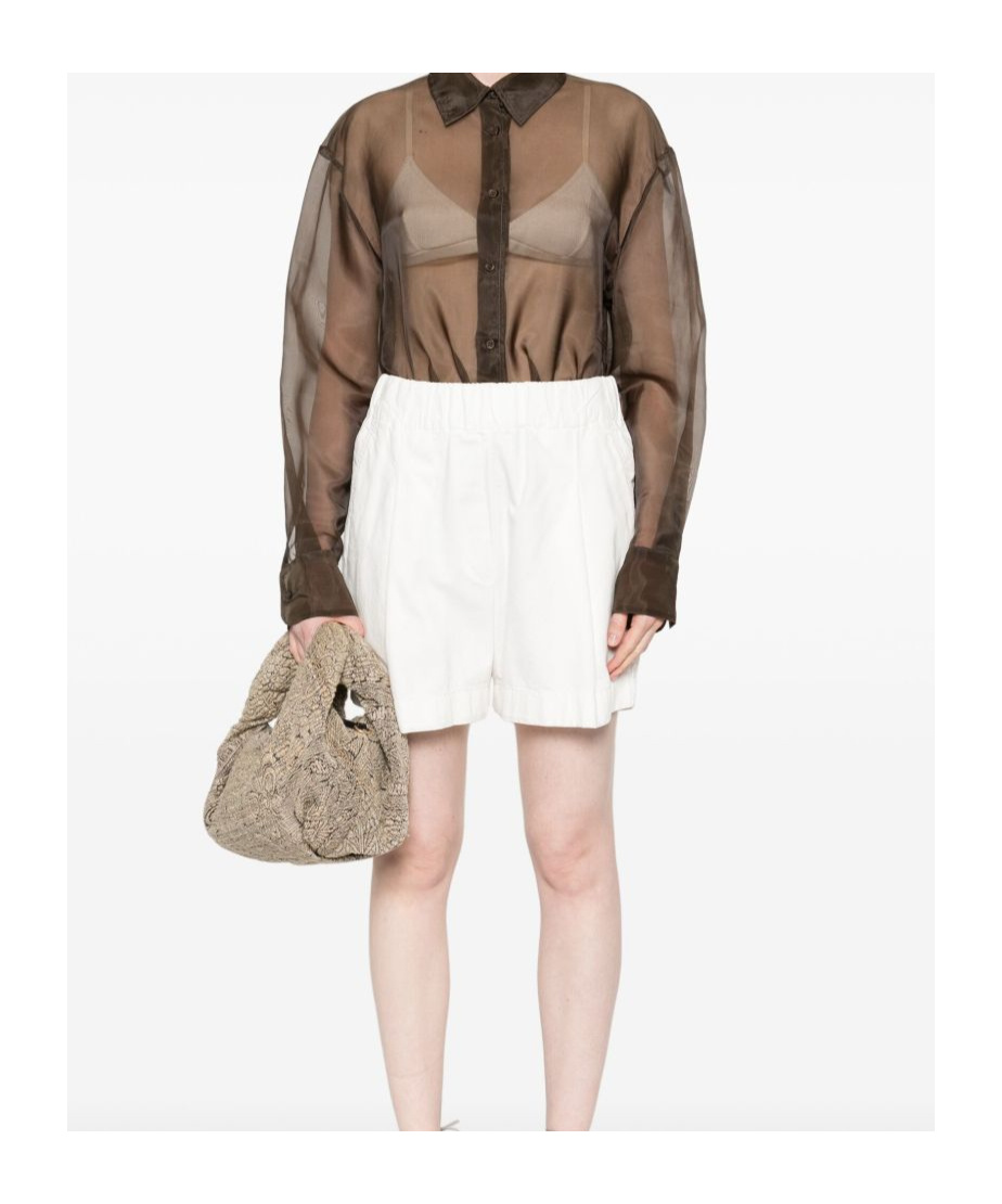 Dries Van Noten Elastic Waist Shorts In White