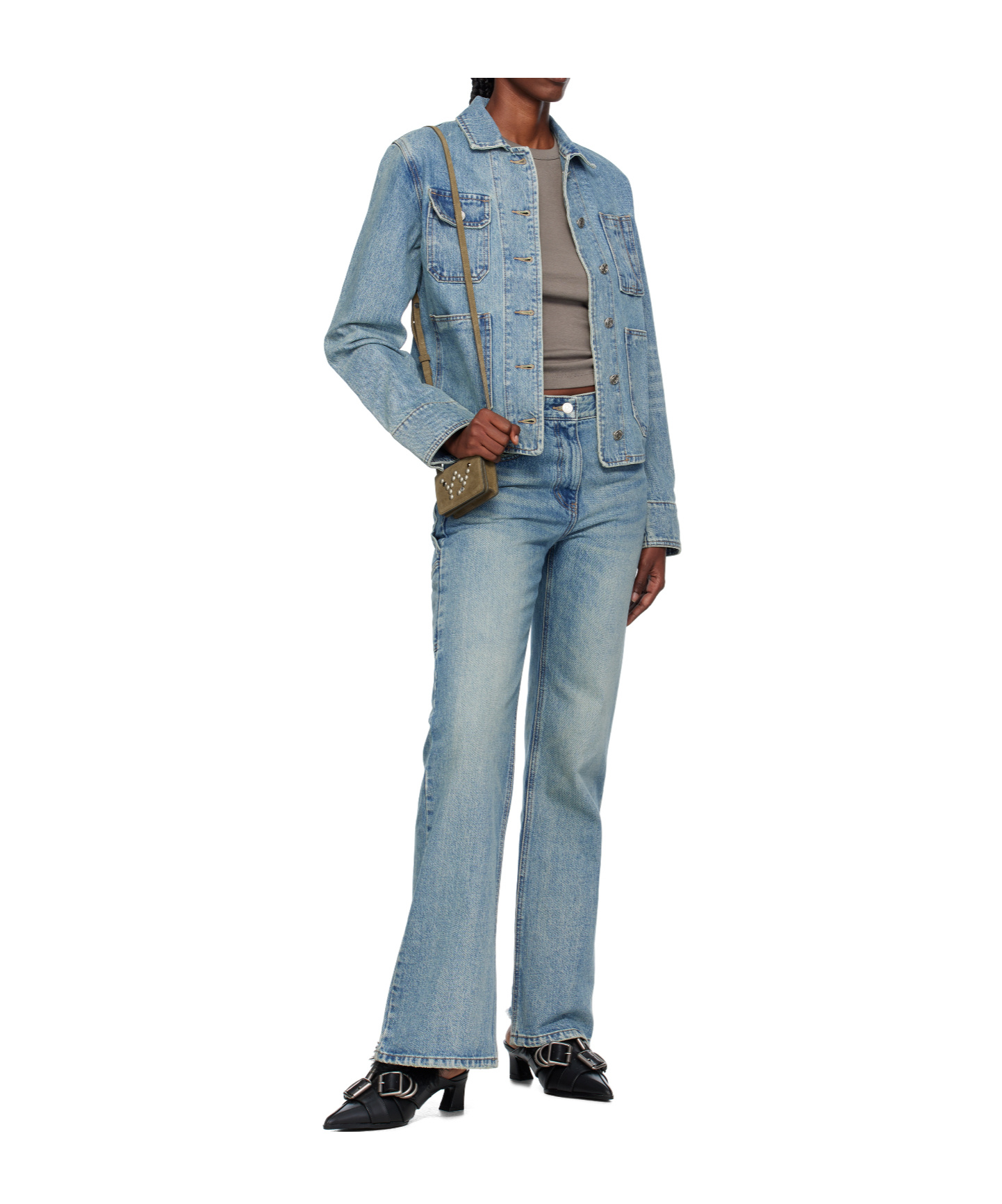Open Yy Frayed-hem Jeans In Blue