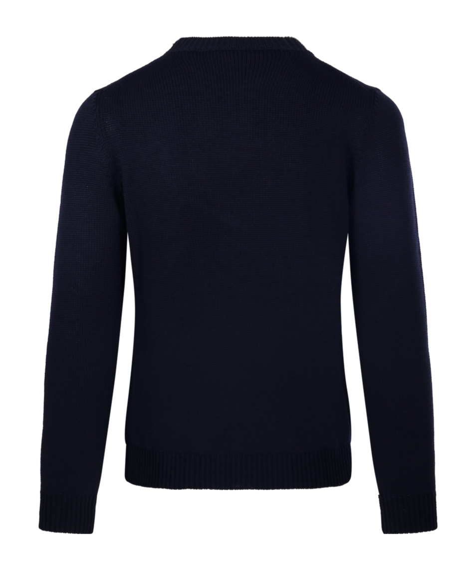 Roberto Collina Ribbed Round Neck Sweater With Long Sleeves In Black