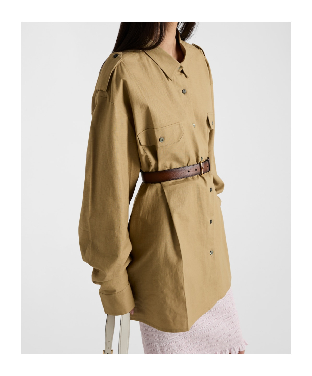 Prada Long-sleeved Shirt In Brown