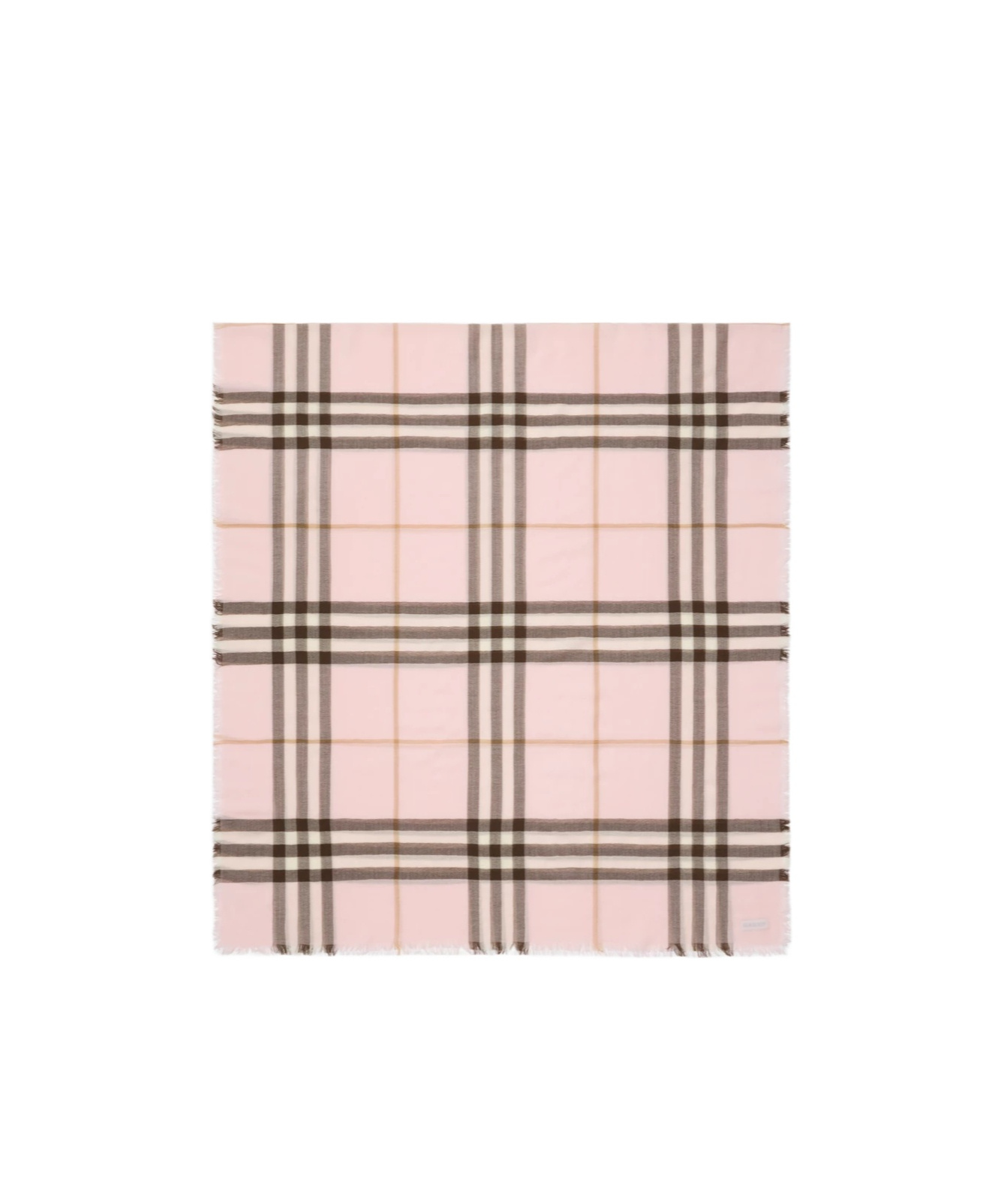 Burberry Wide Check Wool Scarf In Pink