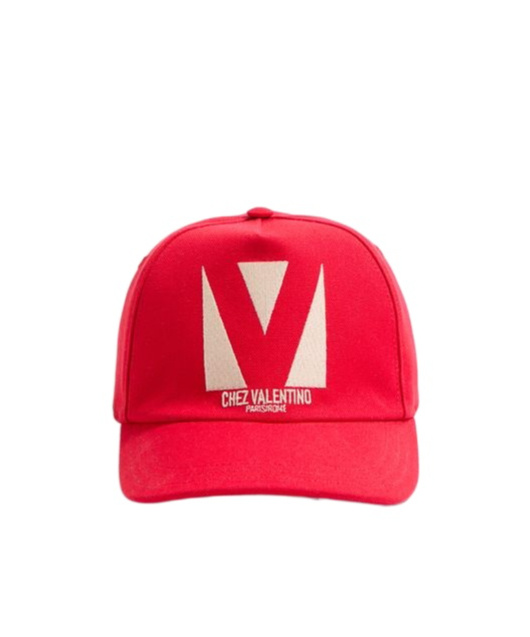 Valentino Garavani Red Cotton Hat In Red