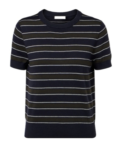Vince Short-sleeved Knit Sweater In Black