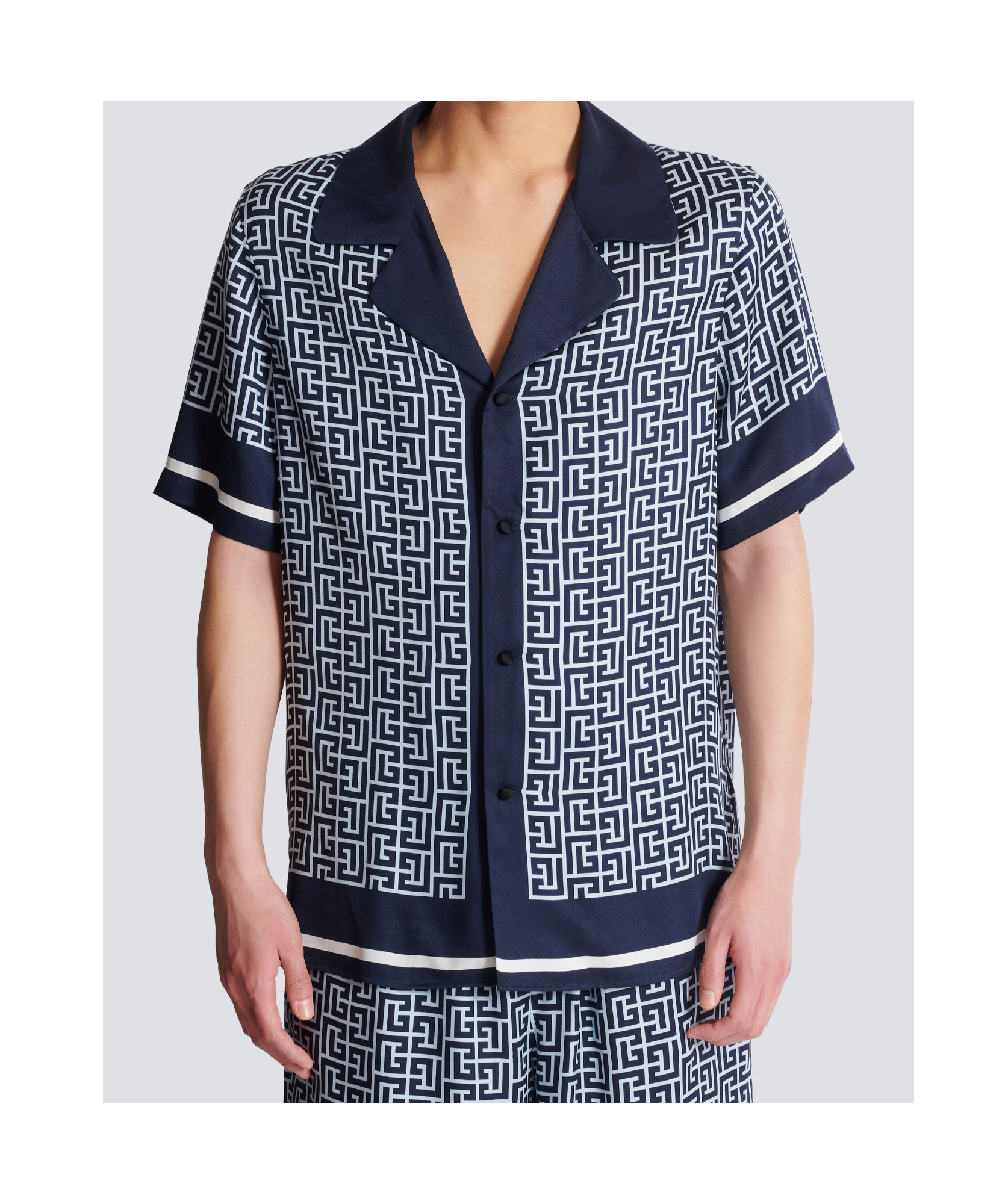 Balmain Monogrammed Pyjama Shirt In Animal Print