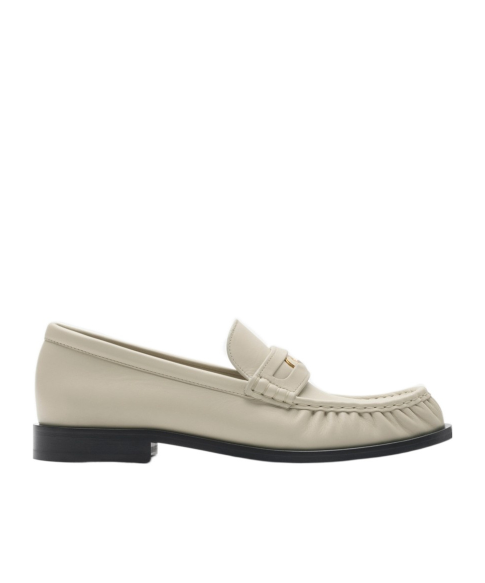 Burberry Cadet Grained Calf Leather Penny Loafers In Neutral
