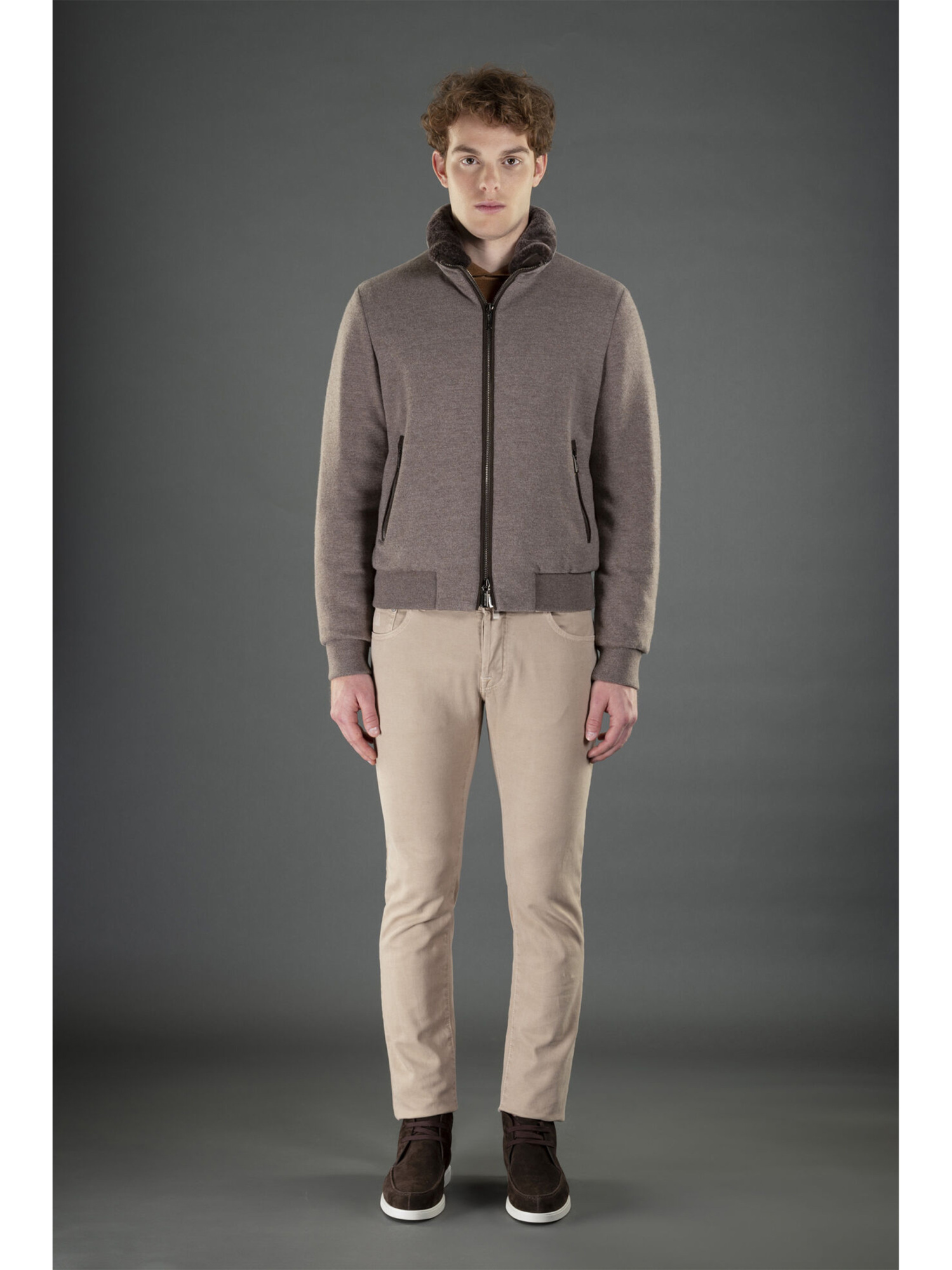 Moorer Bellati-mrw Virgin Wool-blend Jacket In Brown