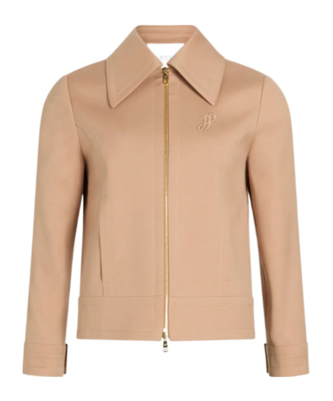 Patou Zip-up Cropped Twill Jacket In Neutral