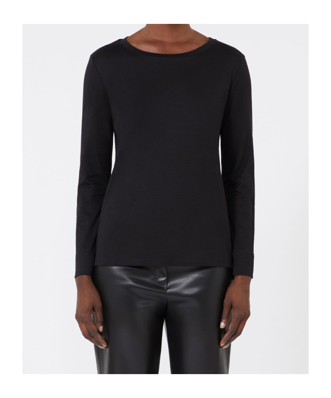 Max Mara Long-sleeved Jersey T-shirt In Black